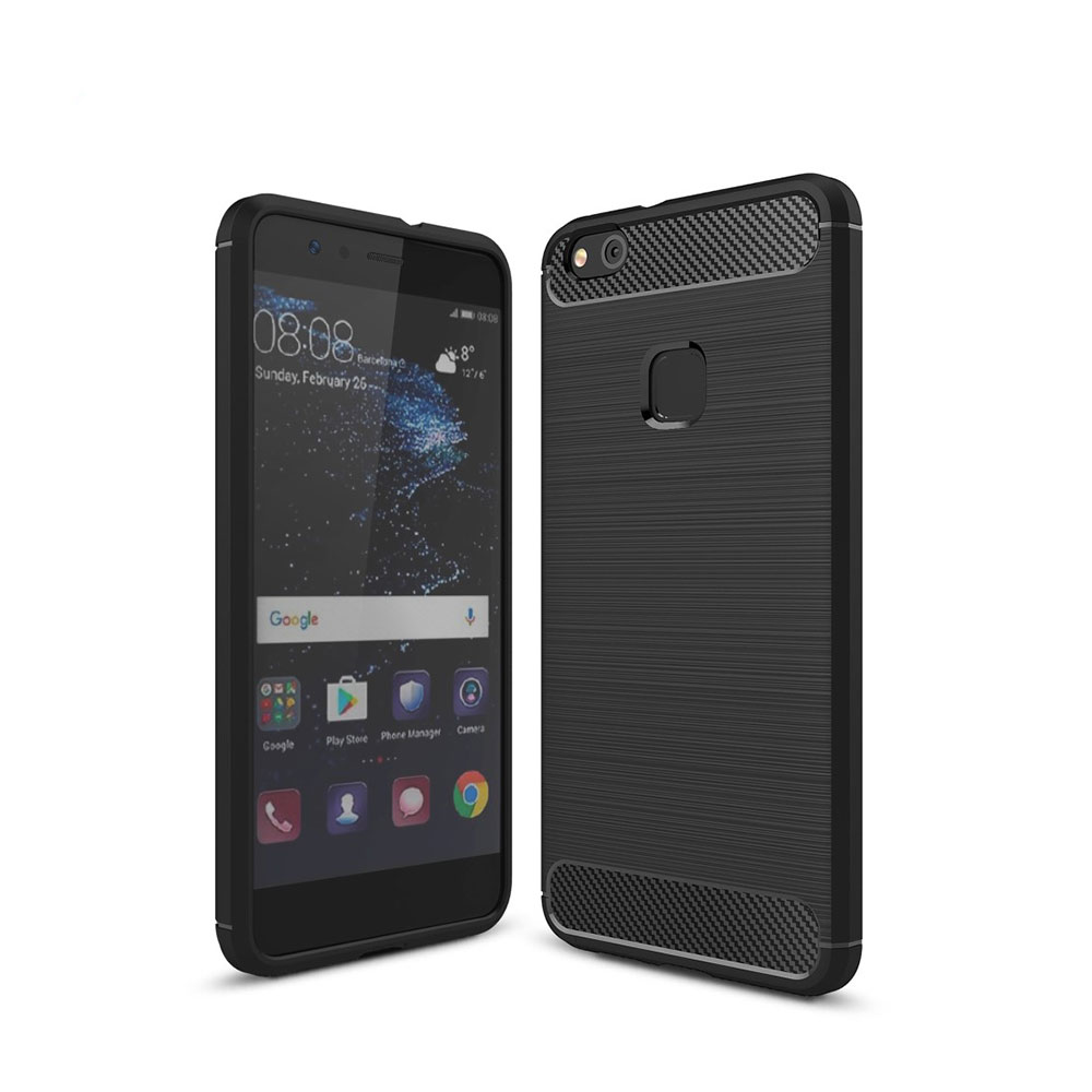 Image of Huawei P10 Lite Gummi Case Schutzhülle im Carbon Look - Schwarz bei Apfelkiste.ch