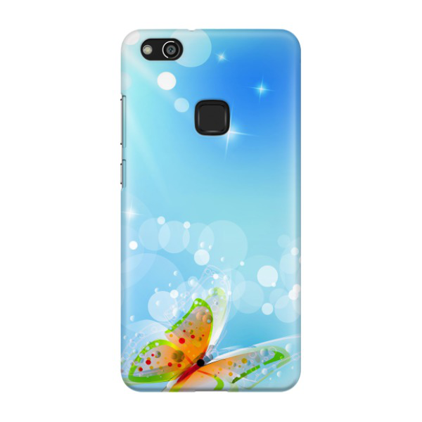 Huawei P10 Lite Hardcase Schutzhülle Schmetterling - Blau