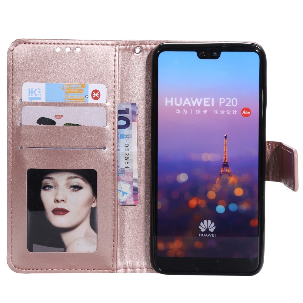 Handyhülle für Huawei P20 Hülle,Geprägt Mandala Blumen Muster Schutzhülle Brieftasche PU Leder Tasche Lederhülle Flip Case Wallet Cover Handytasche Klapphülle für Huawei P20,Blau 