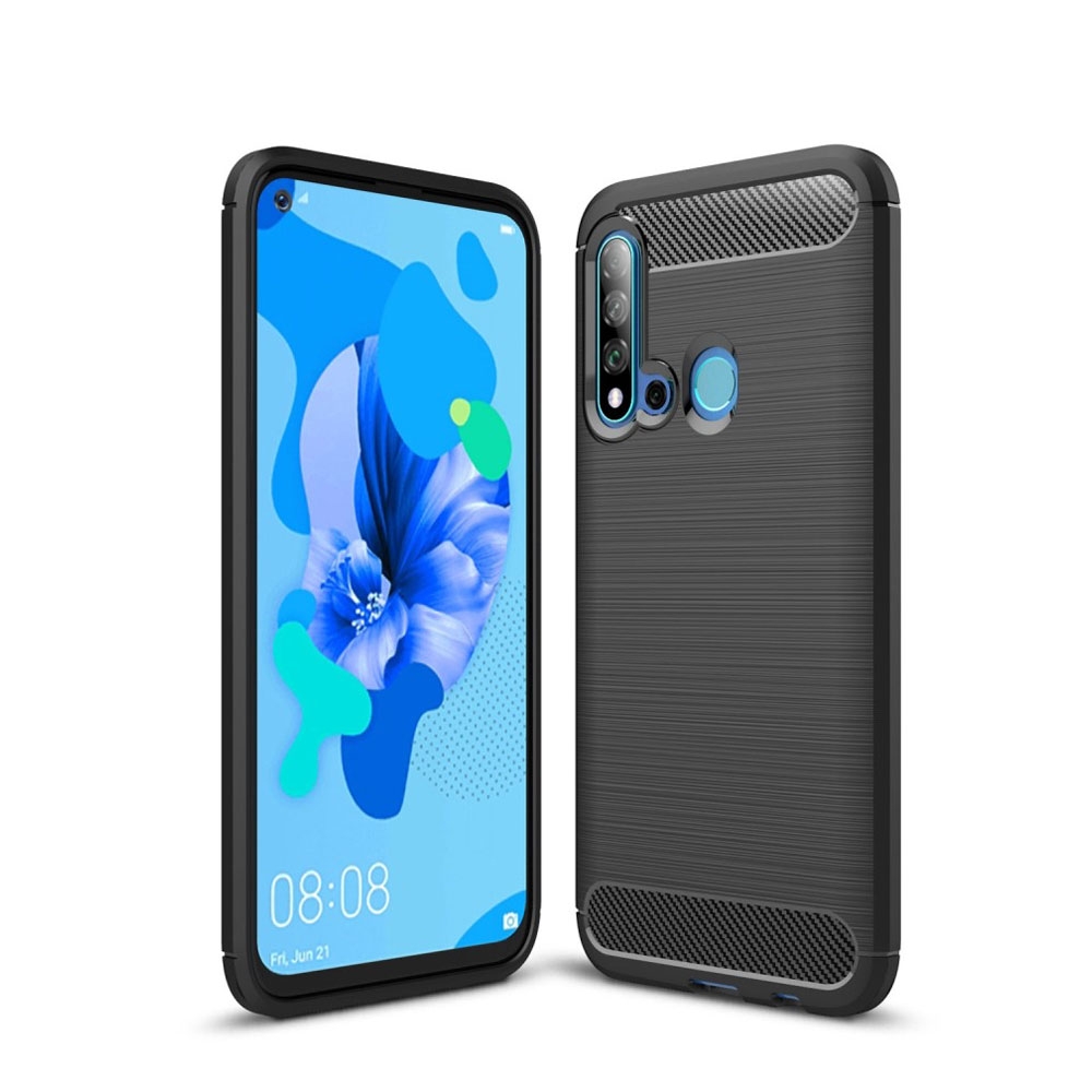 Image of Huawei P20 Lite (2019) Gummi Case Schutzhülle Carbon Look - Schwarz bei Apfelkiste.ch
