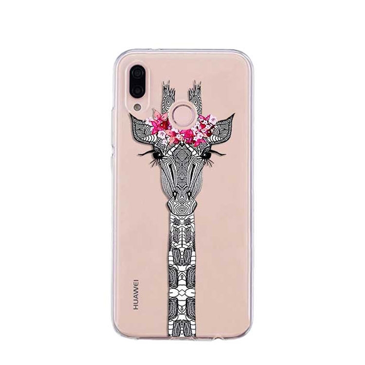 Image of Apfelkiste © - Huawei P20 Lite (2018) Gummi Case Hülle Ultra Thin Flower Giraffe - Transparent bei Apfelkiste.ch