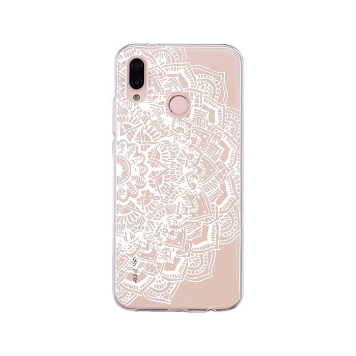 Image of Apfelkiste © - Huawei P20 Lite (2018) Gummi Case Hülle Ultra Thin Henna Mandala - Transparent / Weiss bei Apfelkiste.ch