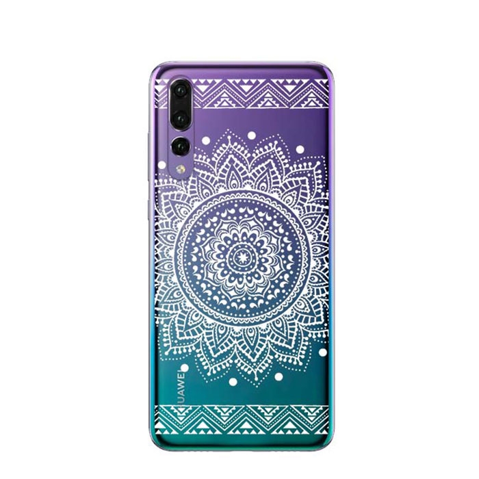 Image of Apfelkiste © - Huawei P20 Pro Gummi Case Hülle Ultra Thin Mandala - Transparent / Weiss bei Apfelkiste.ch