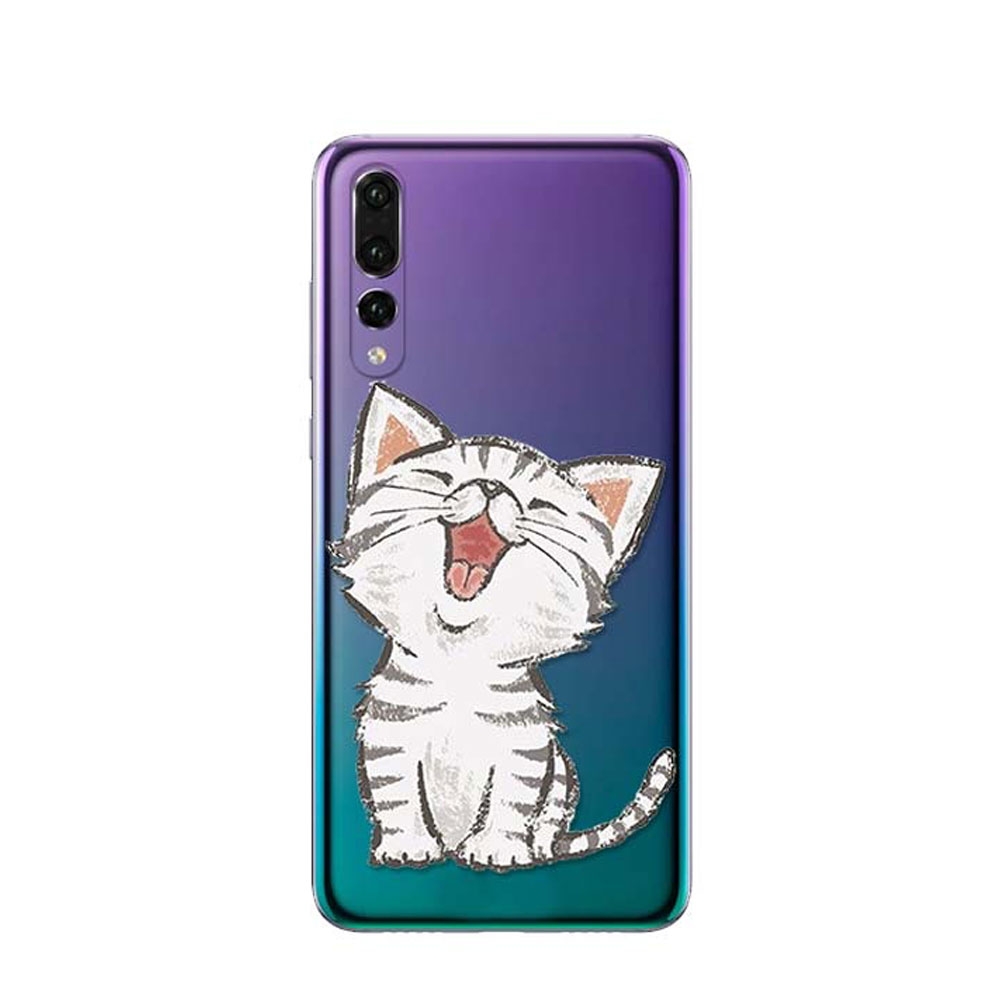 Image of Apfelkiste © - Huawei P20 Pro Gummi Case Hülle Ultra Thin Süsse Katze - Transparent bei Apfelkiste.ch