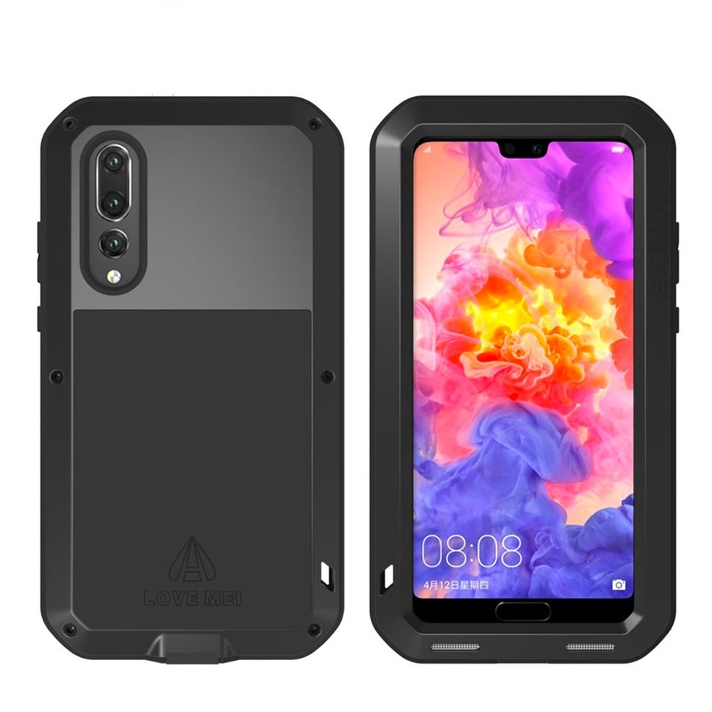 Image of LOVE MEI - Huawei P20 Pro Silikon Metall Outdoor Case - Schwarz bei Apfelkiste.ch