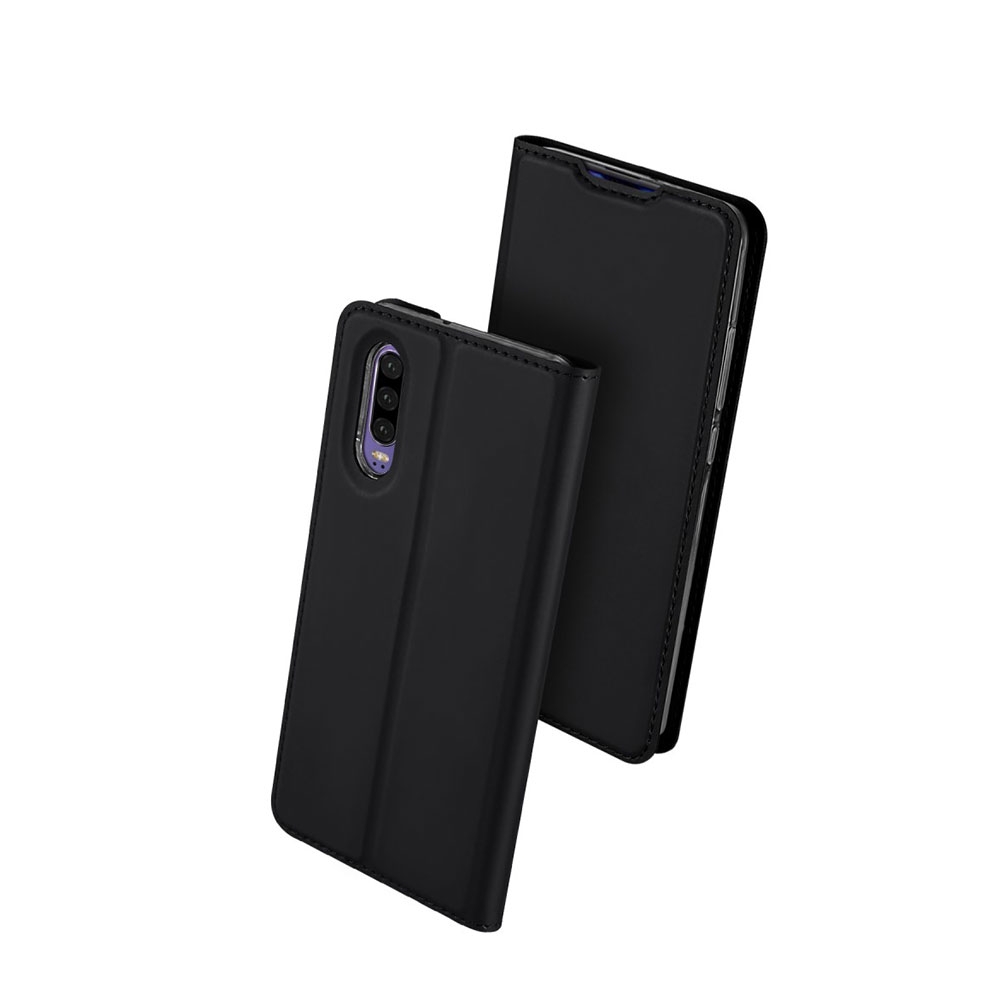 Image of Dux Ducis - Huawei P30 Flip Wallet Cover Leder Tasche - Schwarz bei Apfelkiste.ch