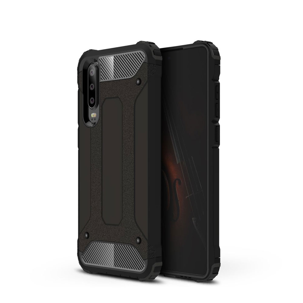 Image of Huawei P30 Outdoor Hybrid Hardcase Hülle - Schwarz bei Apfelkiste.ch