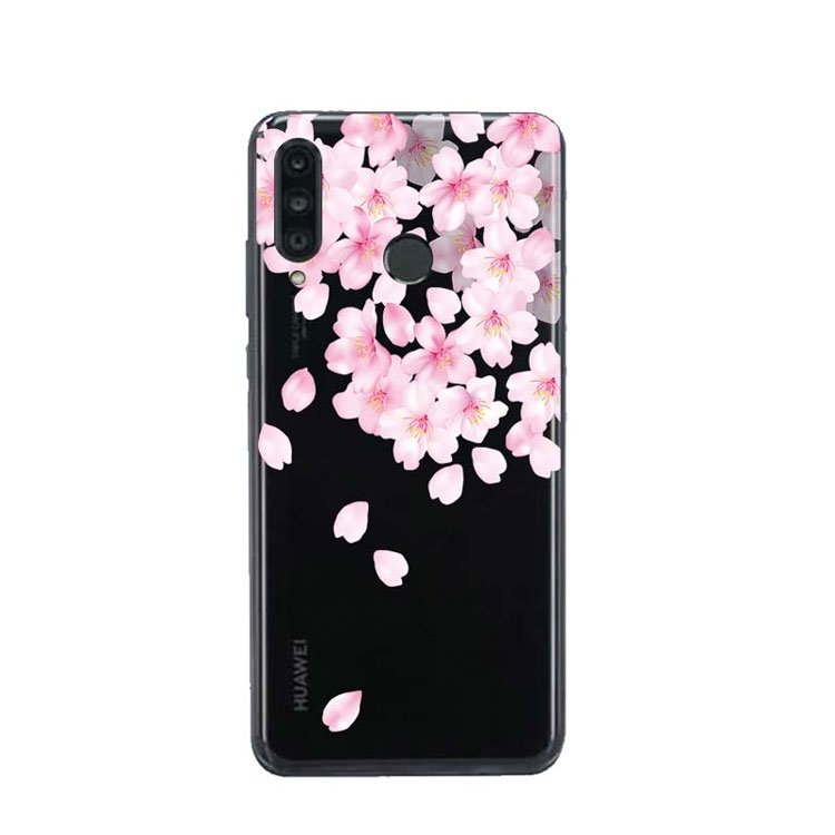 Image of Apfelkiste © - Huawei P30 Lite New Edition / P30 Lite Gummi Case Hülle Ultra Thin Rosa Blüten - Transparent bei Apfelkiste.ch