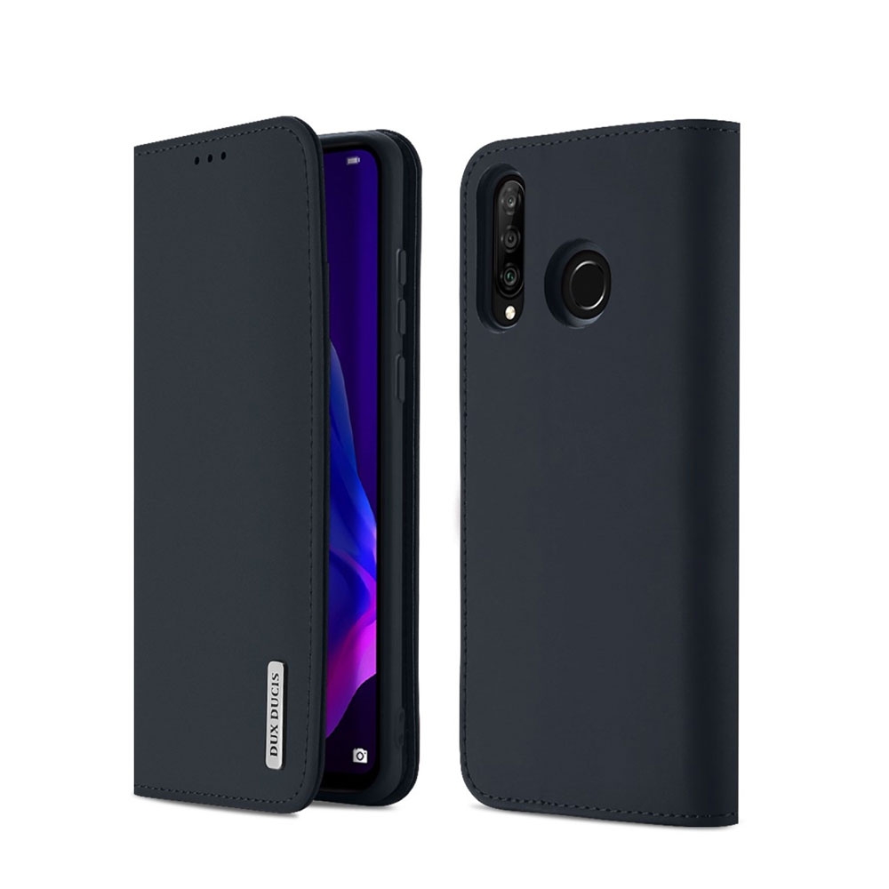 Image of Dux Ducis - Huawei P30 Lite New Edition / P30 Lite Flip Wallet Cover Echtleder Tasche Wish Series - Dunkelblau bei Apfelkiste.ch