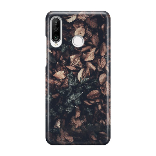 Huawei P30 Lite New Edition / P30 Lite Hardcase Schutzhülle Efeu Laub - Braun