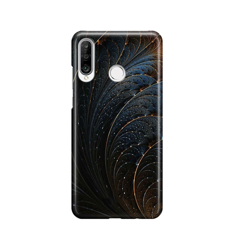 Image of Huawei P30 Lite New Edition / P30 Lite Hardcase Schutzhülle Mystic Leaf - Schwarz bei Apfelkiste.ch
