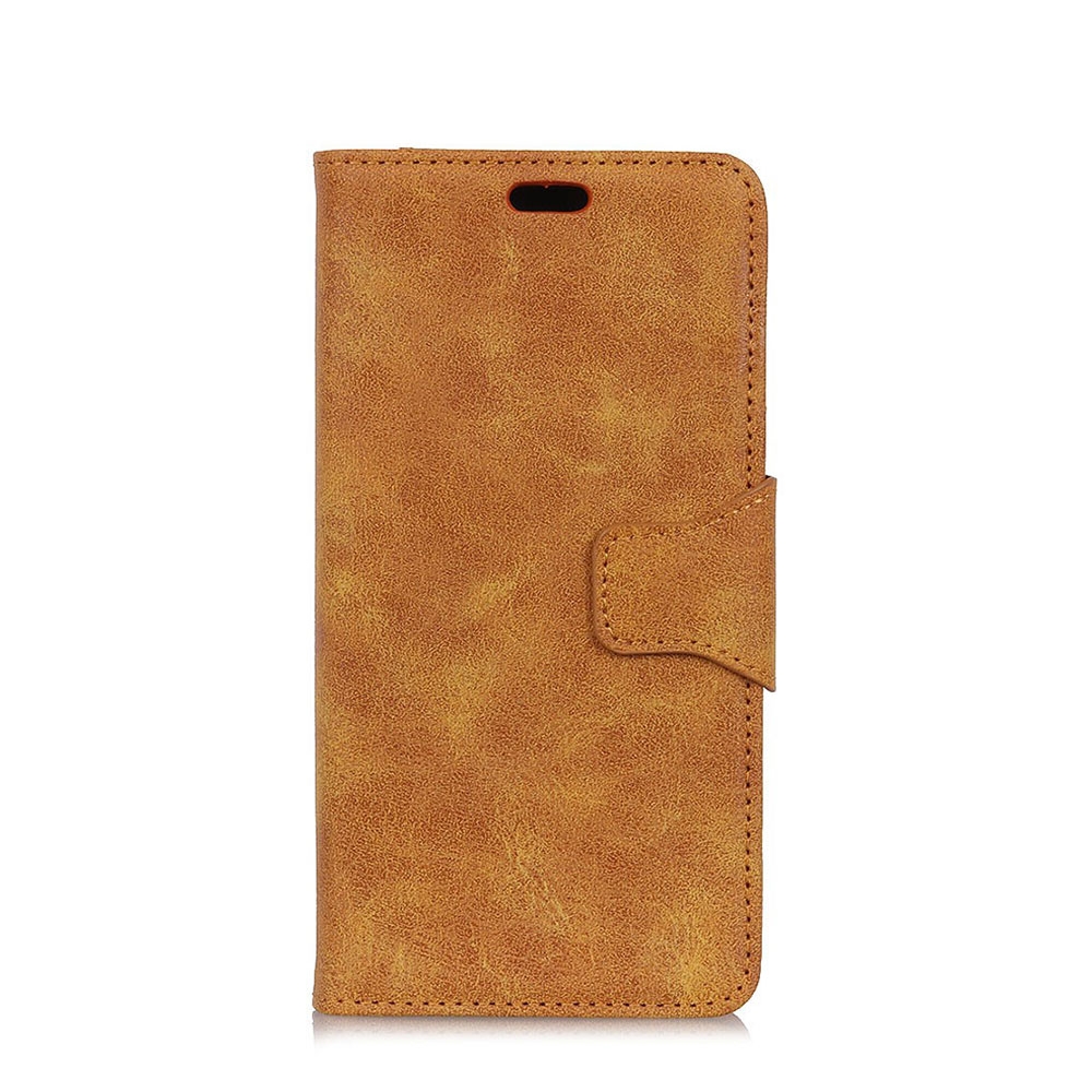 Image of Huawei P30 Lite New Edition / P30 Lite Vintage Leder Tasche Flip Cover mit Kartenfächer - Hellbraun bei Apfelkiste.ch