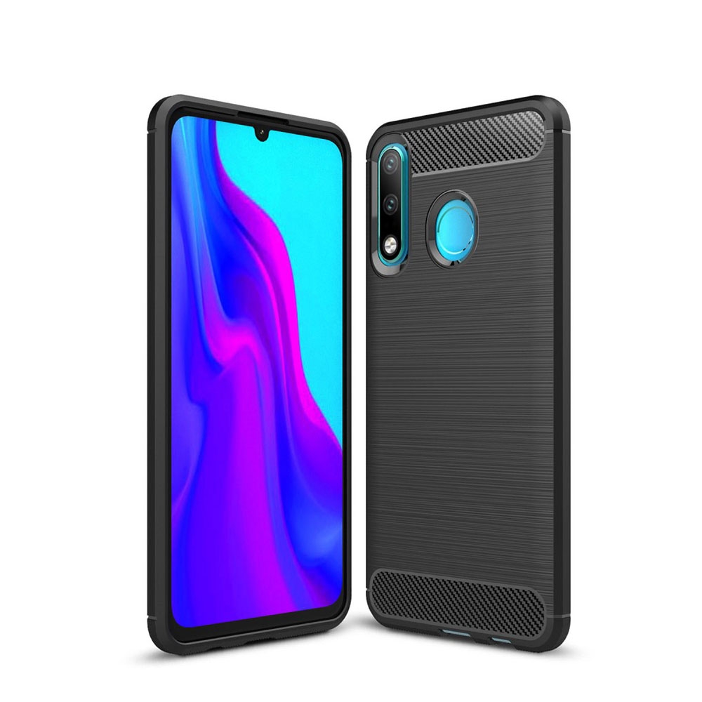 Image of Huawei P30 Lite New Edition / P30 Lite Gummi Case Schutzhülle im Carbon Look - Schwarz bei Apfelkiste.ch