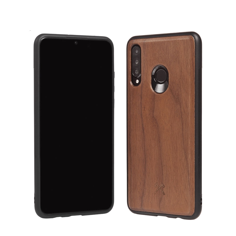 Image of Woodcessories - Huawei P30 Lite New Edition / P30 Lite EcoBump Classic Echt Holz Hülle Walnuss FSC Zertifiziert (ECO305) - Dunkelbraun bei Apfelkiste.ch
