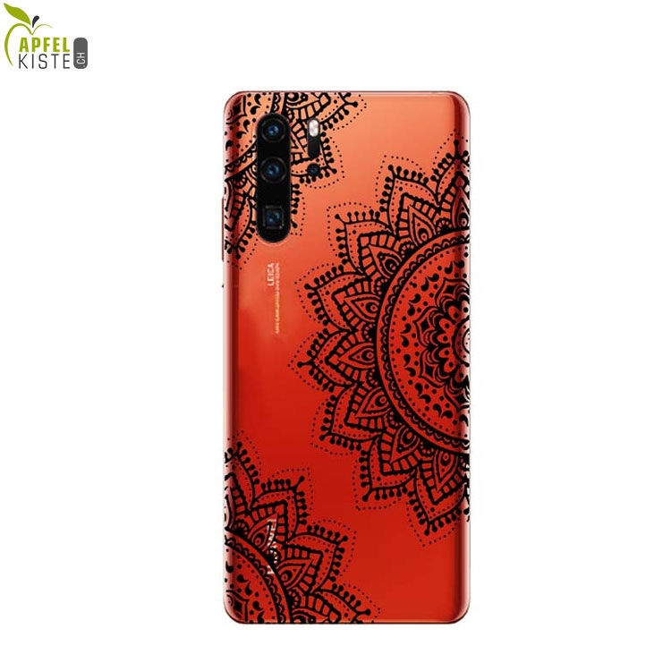 © - Huawei P30 Pro New Edition / P30 Pro Gummi Case Hülle Ultra Thin Henna Mandala - Transparent / Schwarz