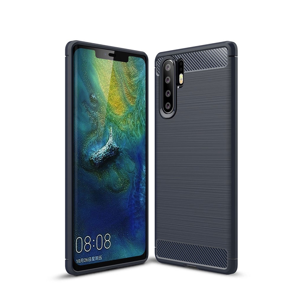 Image of Huawei P30 Pro New Edition / P30 Pro Gummi Case Schutzhülle im Carbon Look - Dunkelblau bei Apfelkiste.ch