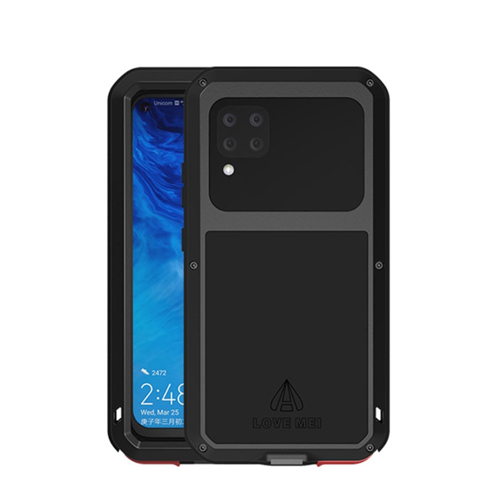 Image of LOVE MEI - Huawei P40 Lite Silikon Metall Outdoor Case + Panzerfolie - Schwarz bei Apfelkiste.ch