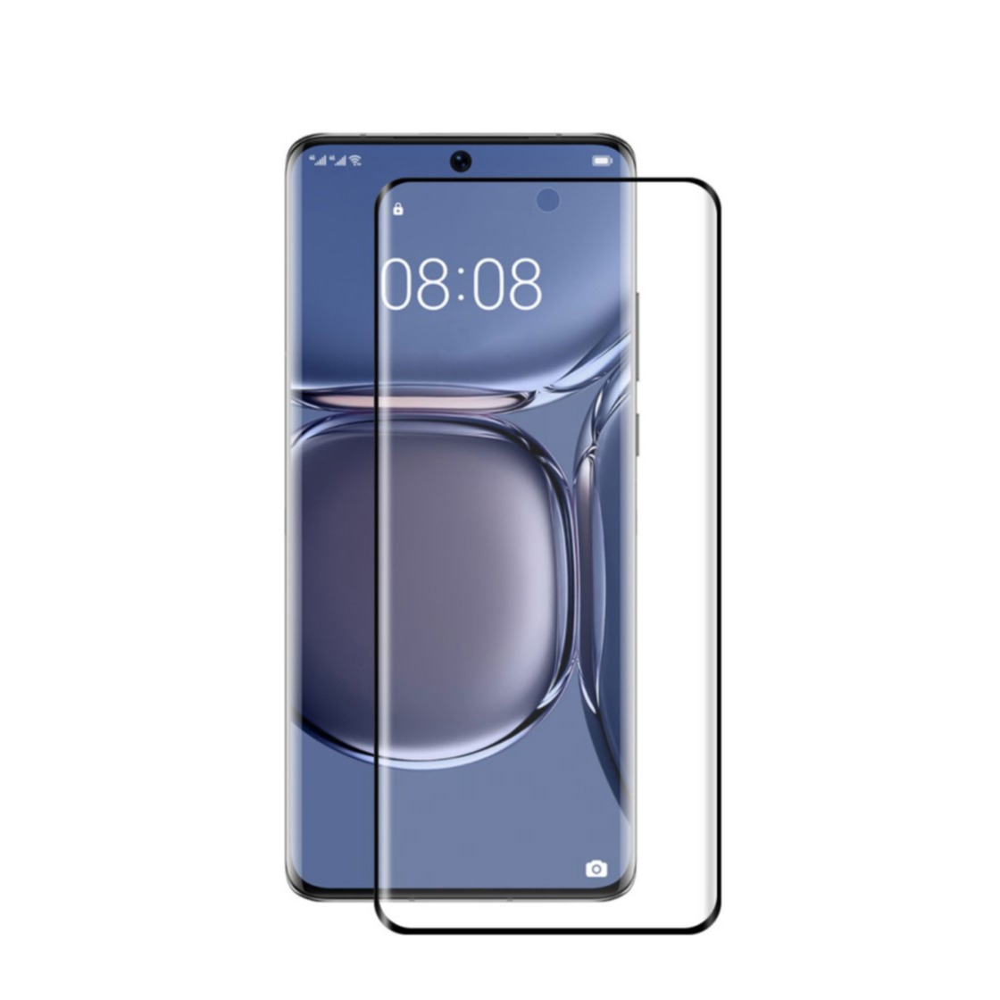 Image of Huawei P50 Pro 3D Curved Panzer Glas mit Rahmen Case Friendly 0.26mm - Schwarz bei Apfelkiste.ch