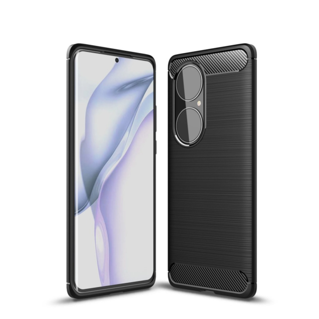 Image of Huawei P50 Pro Gummi Case Schutzhülle Carbon Look - Schwarz bei Apfelkiste.ch