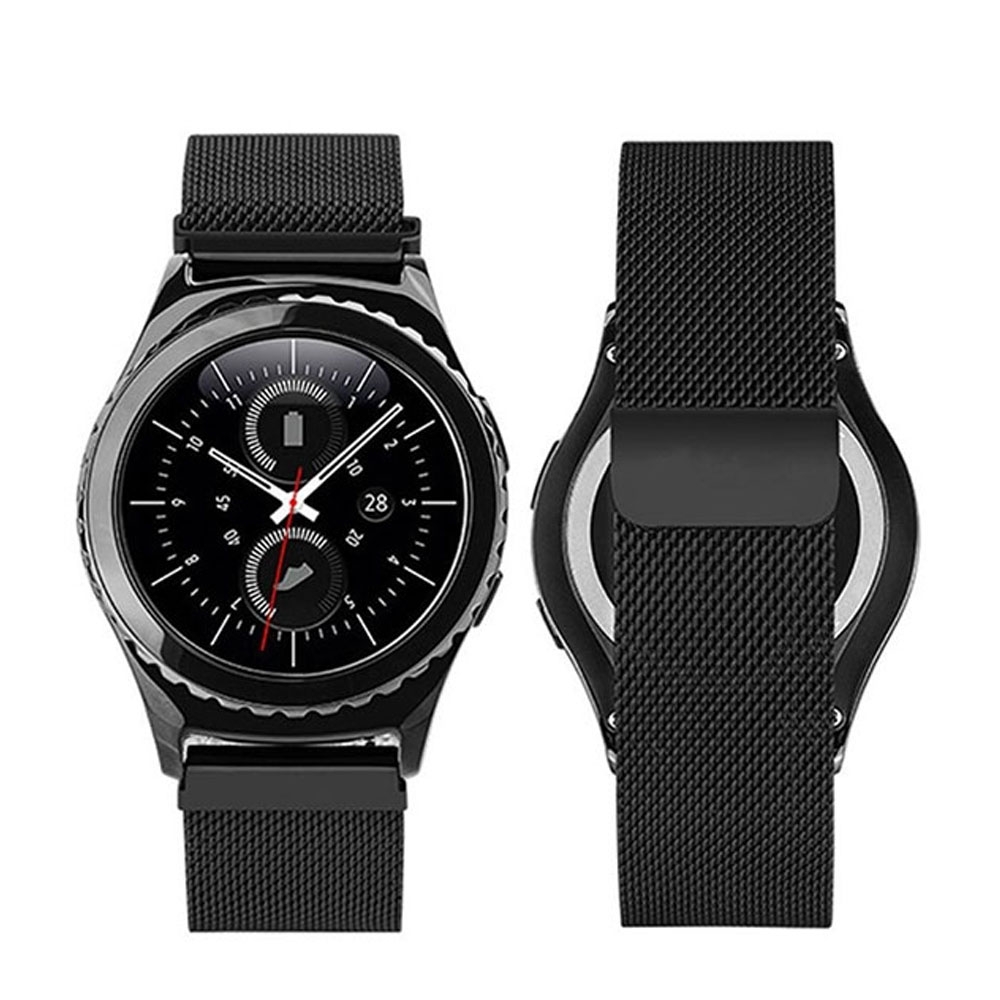 Huawei Watch 2 (20mm) Edelstahl Ersatz Magnet Armband Milanaise - Schwarz