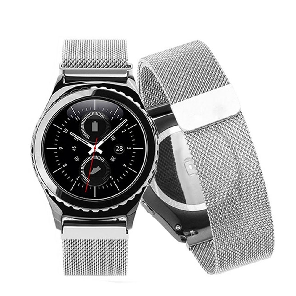 Huawei Watch 2 (20mm) Edelstahl Ersatz Magnet Armband Milanaise - Silber