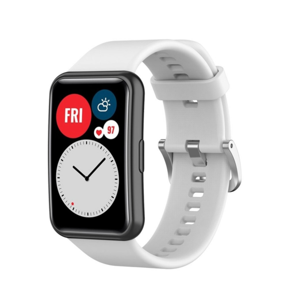 Image of (Gr. XS) Huawei Watch Fit Silikon Armband mit Dornschliesse (Gelenkumfang 146-229 mm) - Weiss bei Apfelkiste.ch