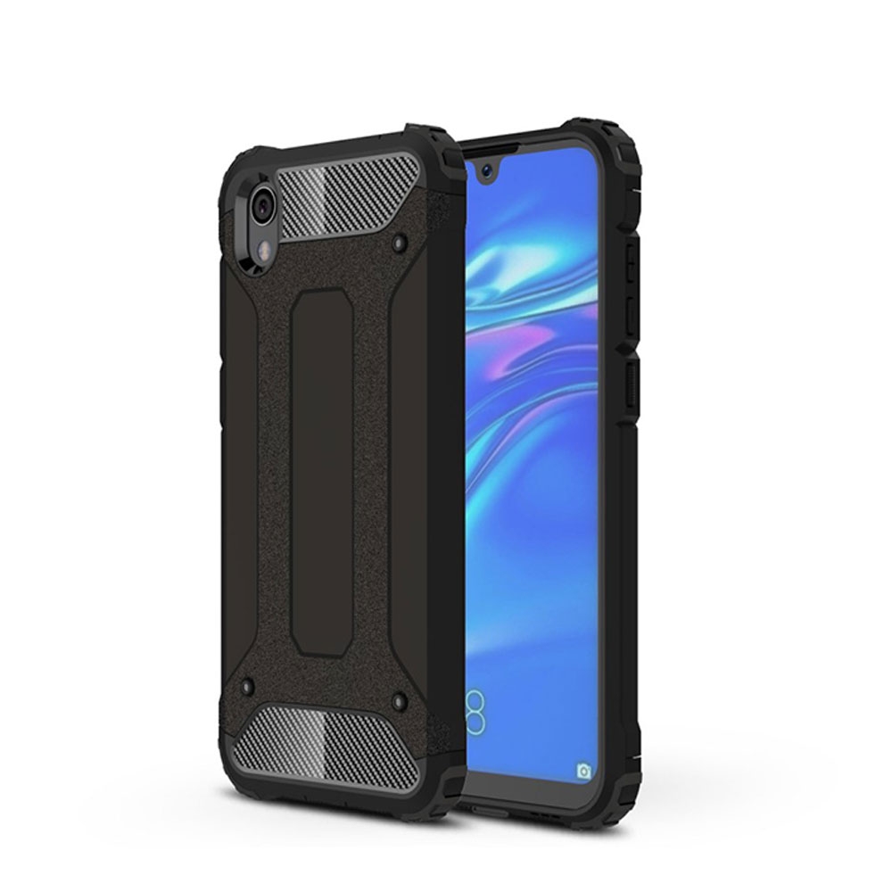 Image of Huawei Y5 (2019) Outdoor Hybrid Hardcase Hülle - Schwarz bei Apfelkiste.ch