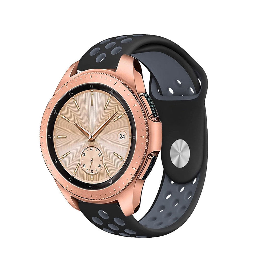 Image of Huawei Watch (42mm) GT 2 / GT Ersatz Silikon Armband Dual Color - Schwarz / Grau bei Apfelkiste.ch