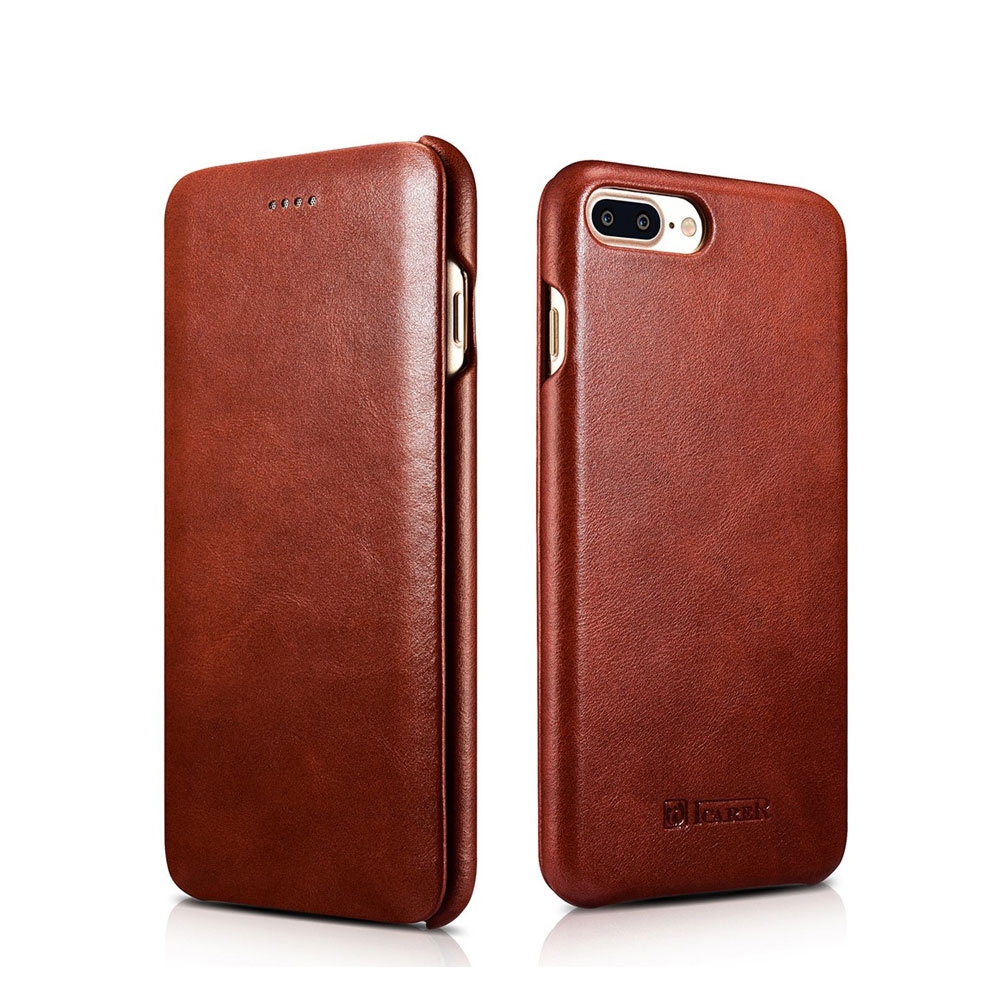 Image of ICarer - iPhone 8 Plus / 7 Plus / 6S Plus / 6 Plus Echtleder Tasche Case Hülle - Braun bei Apfelkiste.ch
