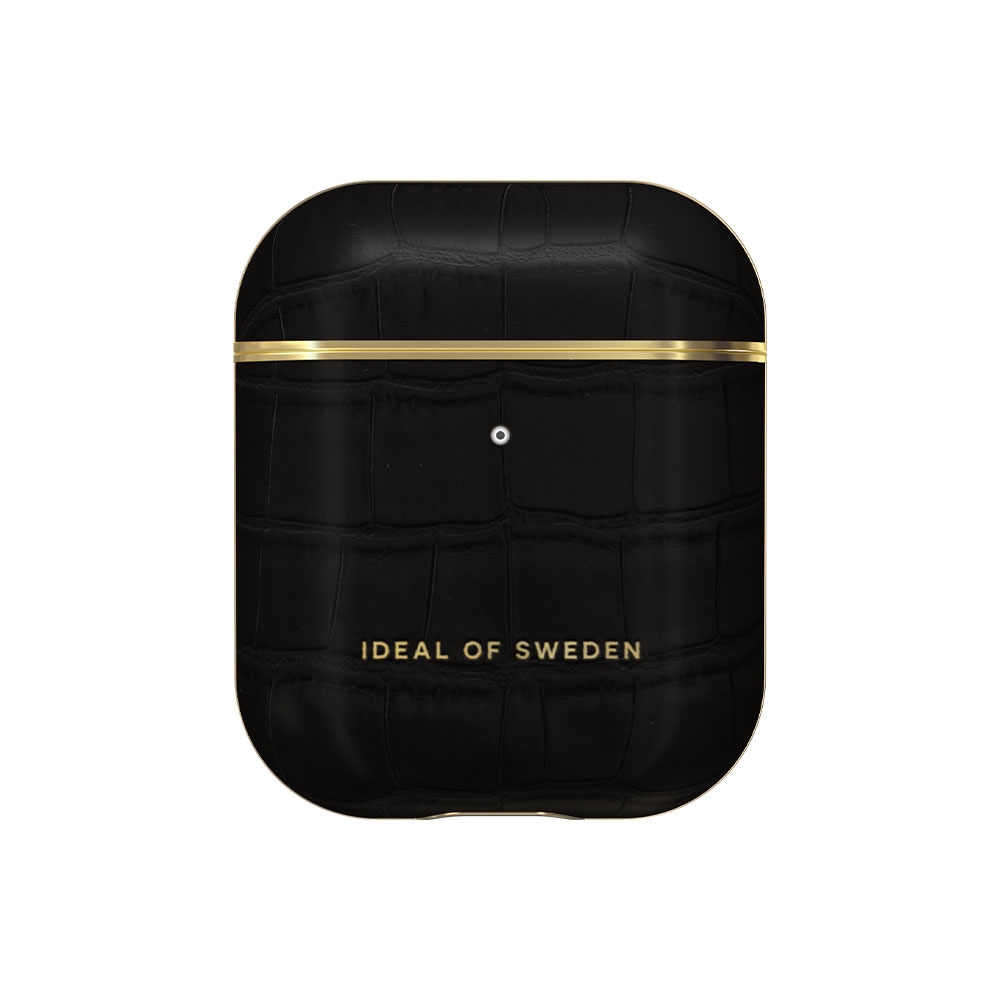 Image of iDeal of Sweden - AirPods (1. & 2. Generation) Atelier Leder Tasche Schutzhülle Abdeckung (IDFAPC-207) - Jet Black Croco bei Apfelkiste.ch