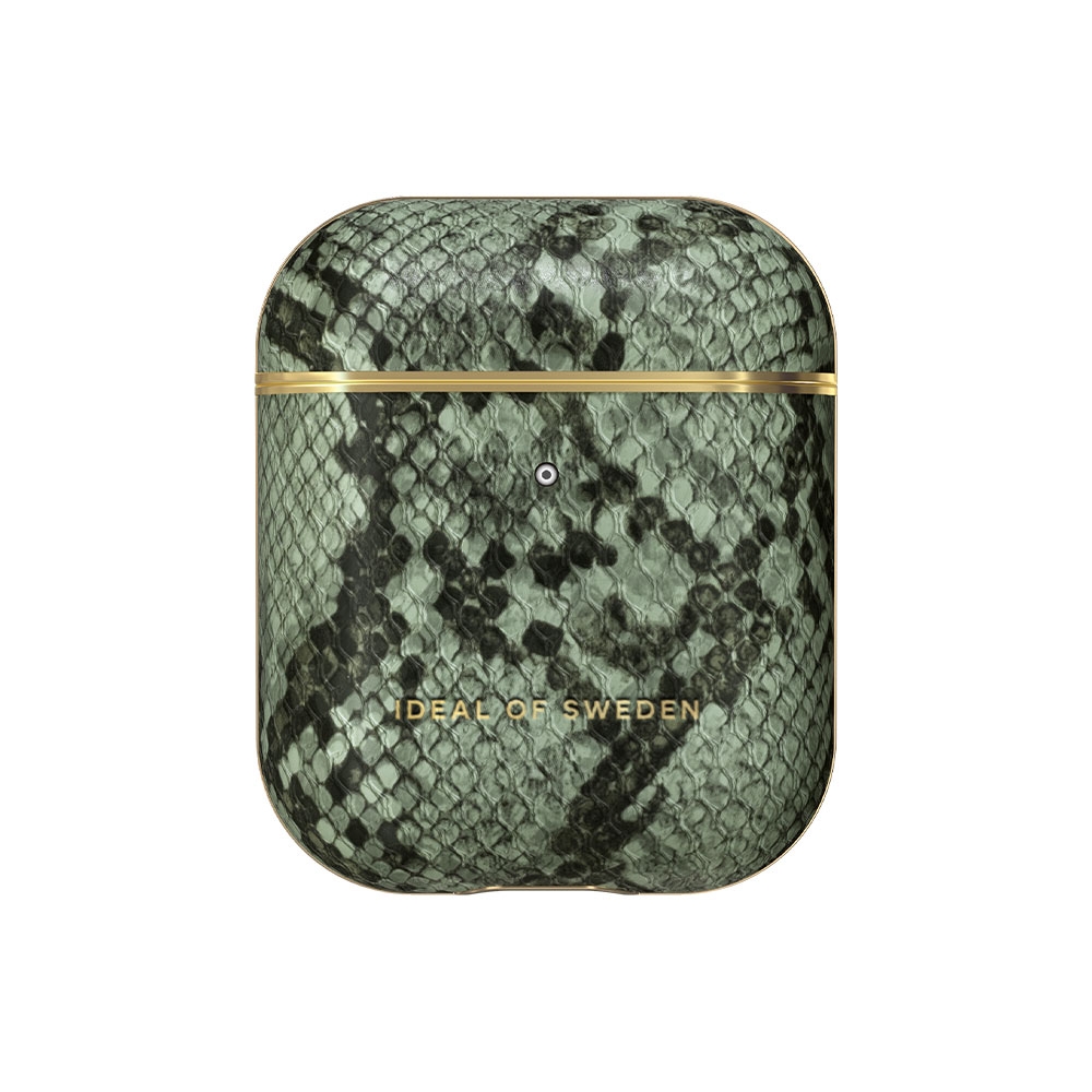 Image of iDeal of Sweden - AirPods (1. & 2. Generation) Atelier Leder Tasche Schutzhülle Abdeckung (IDFAPC-204) - Khaki Python bei Apfelkiste.ch