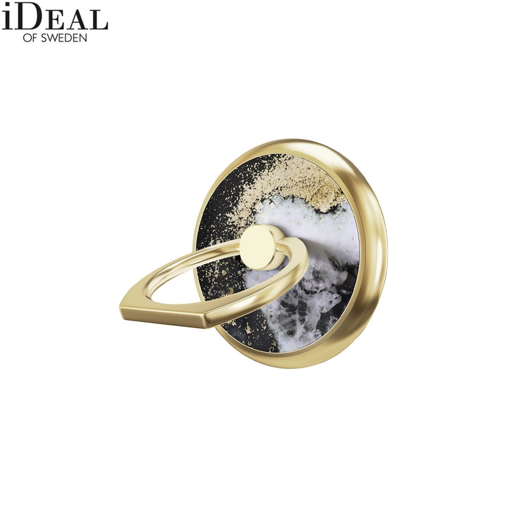 Magnetische Finger Griff Ring Halterung 360 Grad für Smartphones + Magneteinlage (IDMRM-150) - Black Galaxy Marble