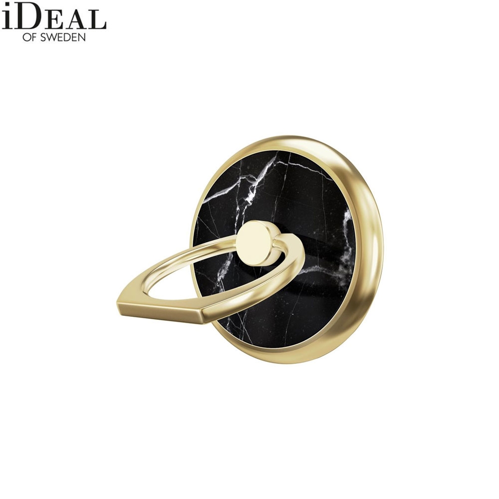 Magnetische Finger Griff Ring Halterung 360 Grad für Smartphones + Magneteinlage (IDMRM-21) - Black Marble