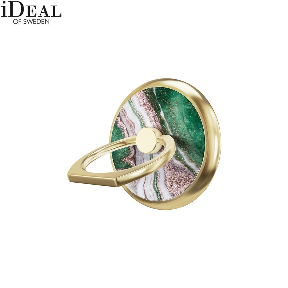 Magnetische Finger Griff Ring Halterung 360 Grad für Smartphones + Magneteinlage (IDMRM-98) - Golden Jade Marble