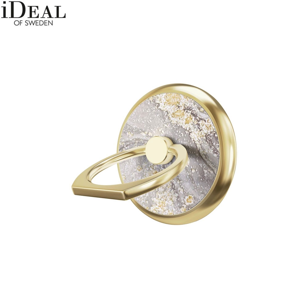 Magnetische Finger Griff Ring Halterung 360 Grad für Smartphones + Magneteinlage (IDMRM-121) - Greige Marble