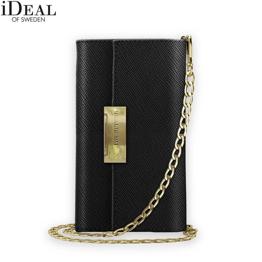 iPhone 11 Crossbody Kensington Saffiano Handy Clutch aus Leder (IDKCC-I1961-01) - Schwarz