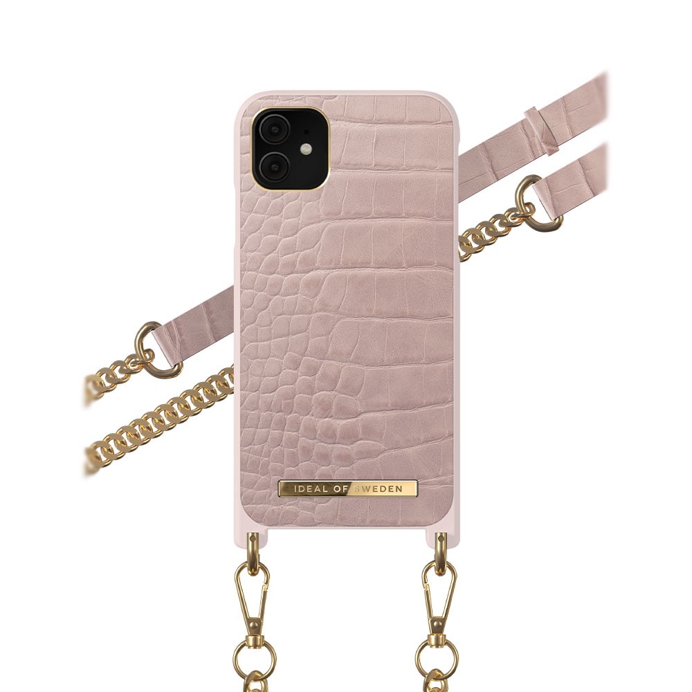 Image of iDeal of Sweden - iPhone 11 / iPhone Xr Necklace Case Hardcase Hülle + Handykette (IDNCSS20-I1961-211) - Misty Rose Croco bei Apfelkiste.ch