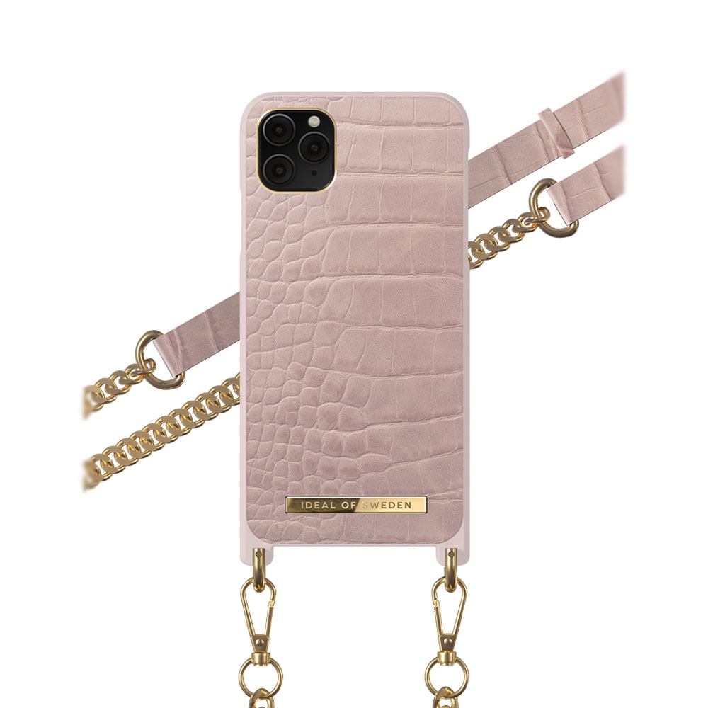 Image of iDeal of Sweden - iPhone 11 Pro Max / iPhone Xs Max Necklace Case Hardcase Hülle + Handykette (IDNCSS20-I1965-211) - Misty Rose Croco bei Apfelkiste.ch