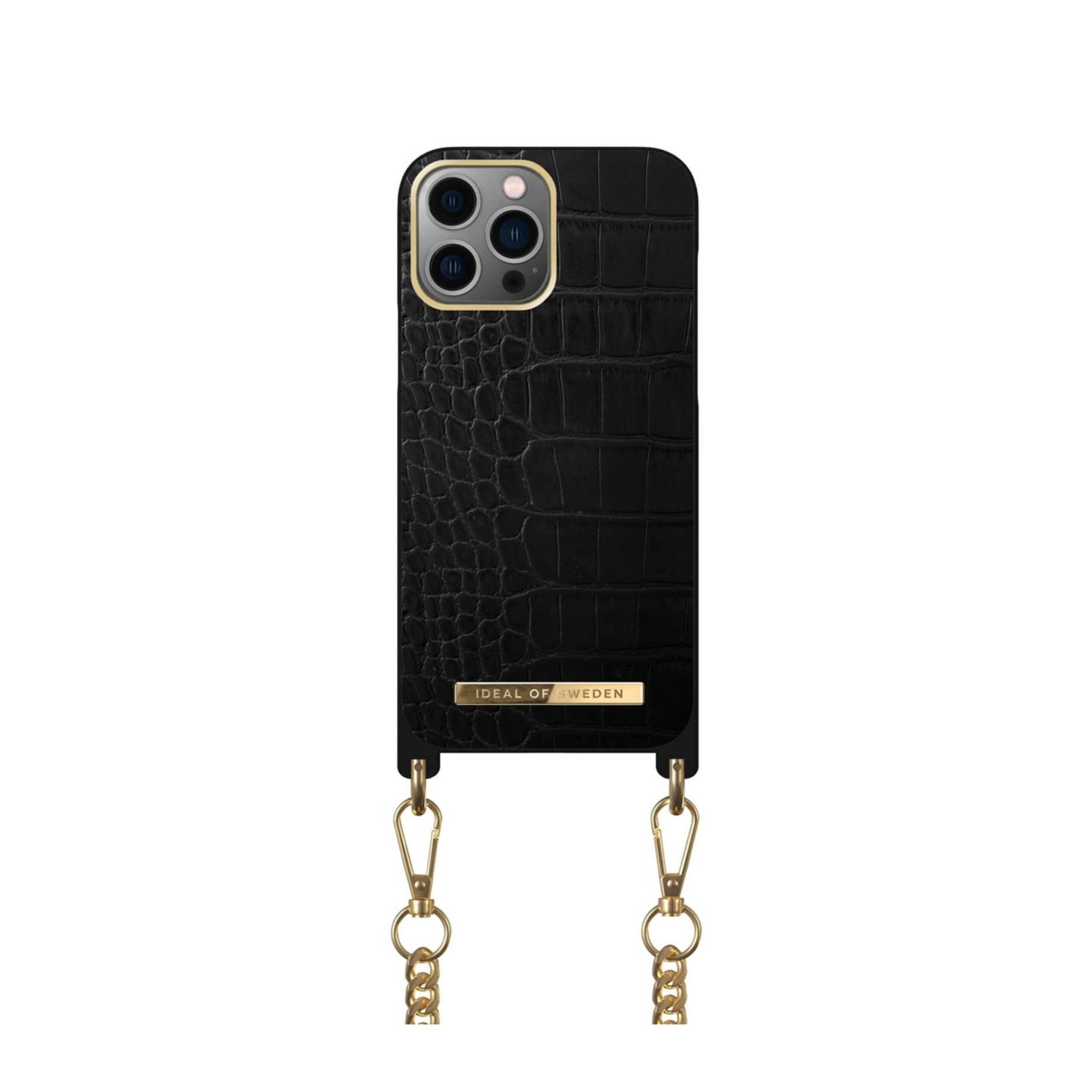 Image of iDeal of Sweden - iPhone 13 Pro Max Necklace Case Hardcase Hülle + Handykette (IDNCSS20-I2167-207) - Jet Black Croco bei Apfelkiste.ch