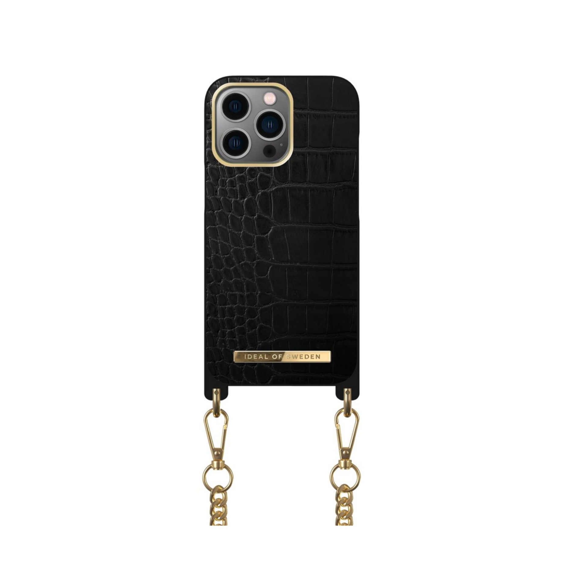 Image of iDeal of Sweden - iPhone 13 Pro Necklace Case Hardcase Hülle + Handykette (IDNCSS20-I2161P-207) - Jet Black Croco bei Apfelkiste.ch