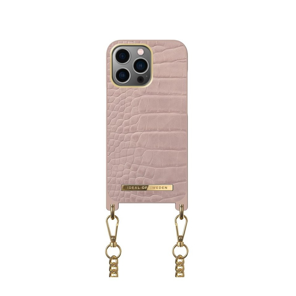 Image of iDeal of Sweden - iPhone 13 Pro Necklace Case Hardcase Hülle + Handykette (IDNCSS20-I2161P-211) - Misty Rose Croco bei Apfelkiste.ch
