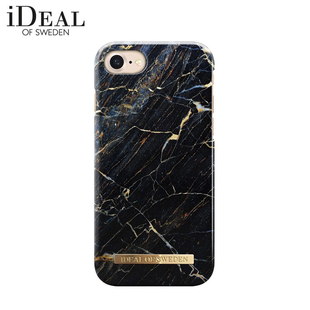 iPhone SE (2020) / 8 / 7 / 6S Hardcase Hülle (IDFCA16-I7-4) - Port Laurent Marble Marmor Schwarz