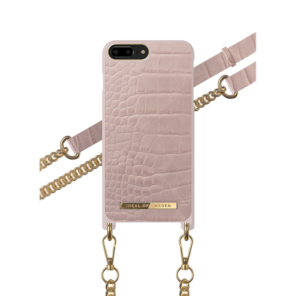 Image of iDeal of Sweden - iPhone 8 Plus / 7 Plus / 6S Plus / 6 Plus Necklace Case Hardcase Hülle + Handykette (IDNCSS20-I7P-211) - Misty Rose Croco bei Apfelkiste.ch