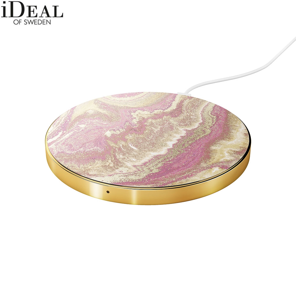 Qi Induktionsladegerät Wireless Ladestation 10W (IDFQI-120) - Golden Blush Marble