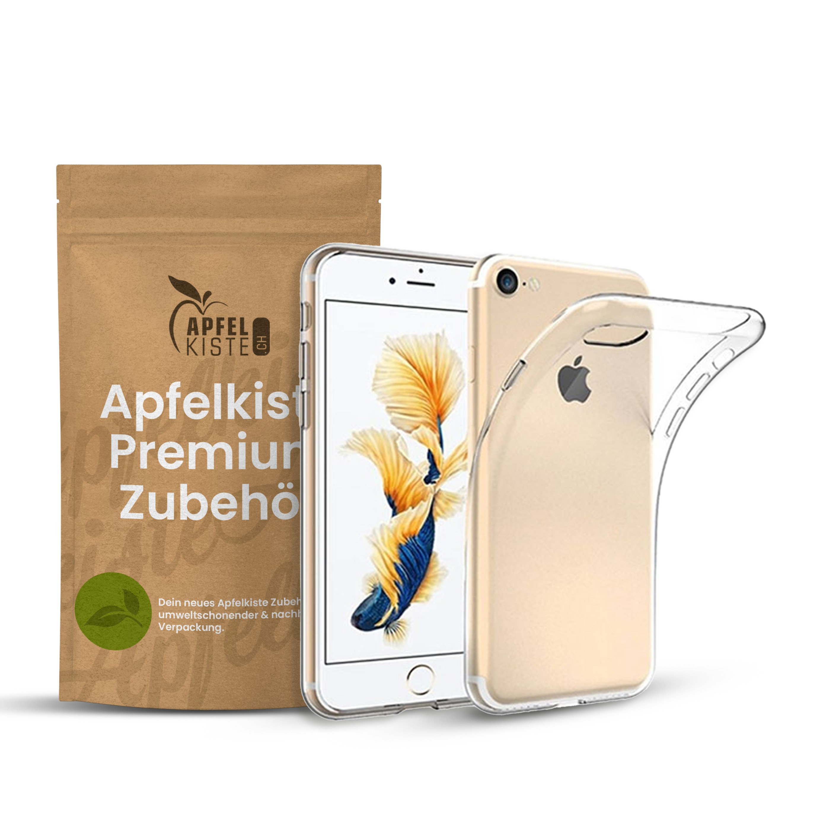 Image of Apfelkiste © - (2er Set) iPhone SE (2022/2020) / 8 / 7 Gummi Case Hülle Ultra Thin 0.8mm - Transparent bei Apfelkiste.ch