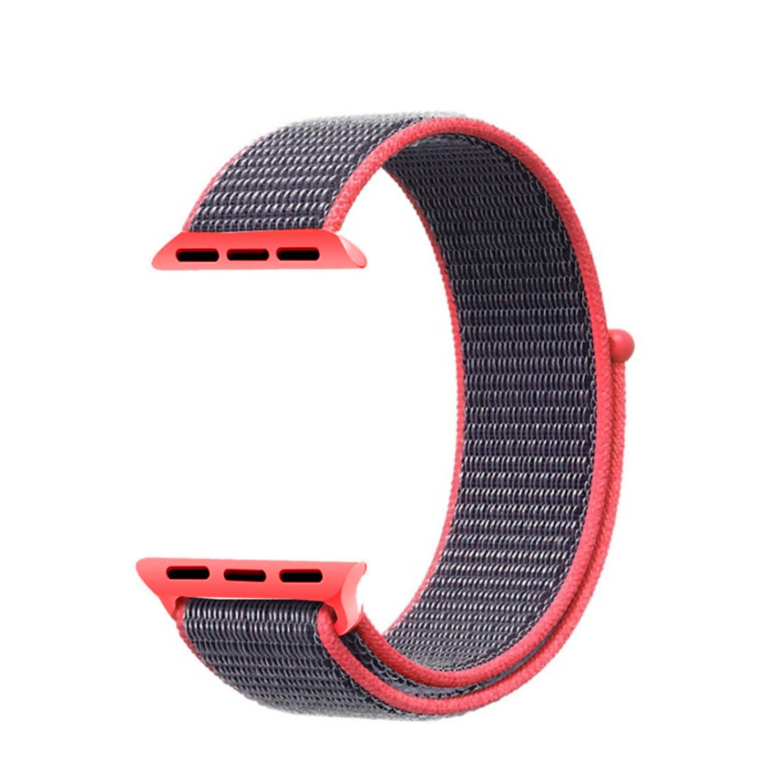 Image of Changee - Apple Watch (41/40/38 mm) Nylon Klettverschluss Ersatz Armband - Pink / Grau bei Apfelkiste.ch
