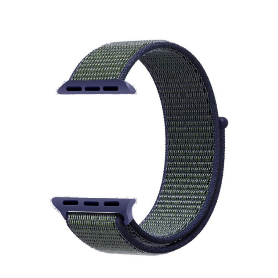 Image of Changee - Apple Watch (45/44/42 mm) Nylon Klettverschluss Ersatz Armband (Gelenkumfang: 175-250mm) - Grün / Blau bei Apfelkiste.ch