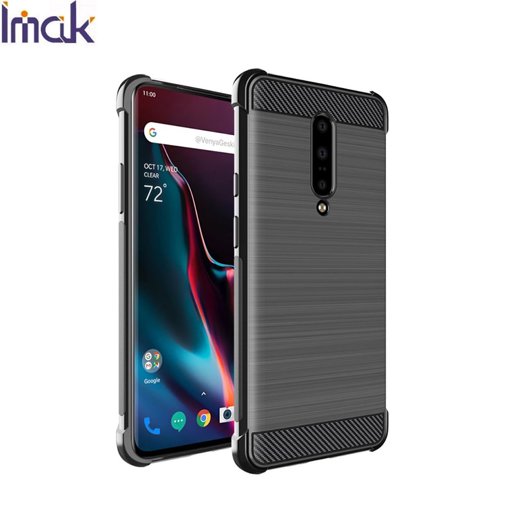 OnePlus 7 Pro Gummi Case Schutzhülle im Carbon Look - Schwarz