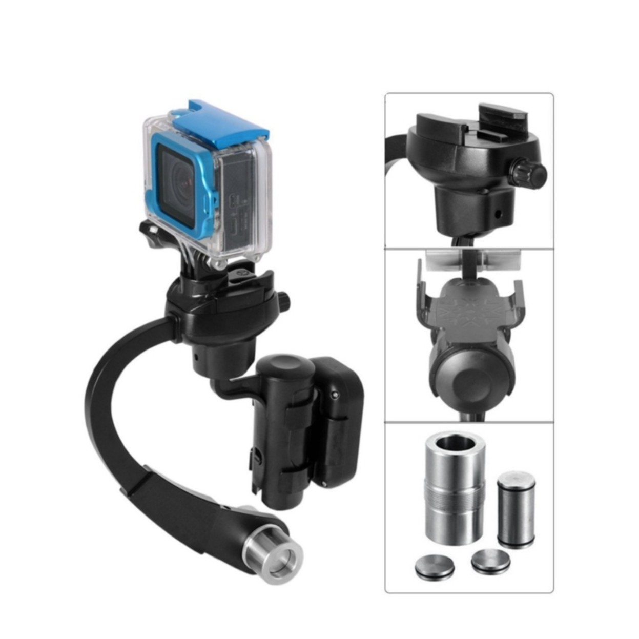 Image of Tragbarer Mini Handgriff Stabilisator Gimbal Halterung für GoPro - Schwarz bei Apfelkiste.ch