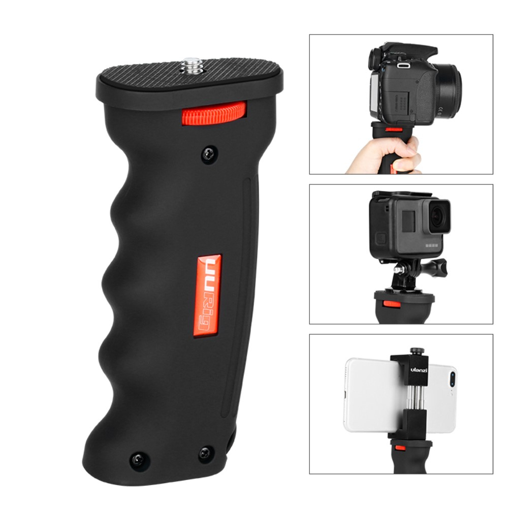 Image of Influencer Stabilisator Hand Griff Vlog Halterung mit 1/4" Gewinde für GoPro / DSLR Kameras - Schwarz bei Apfelkiste.ch